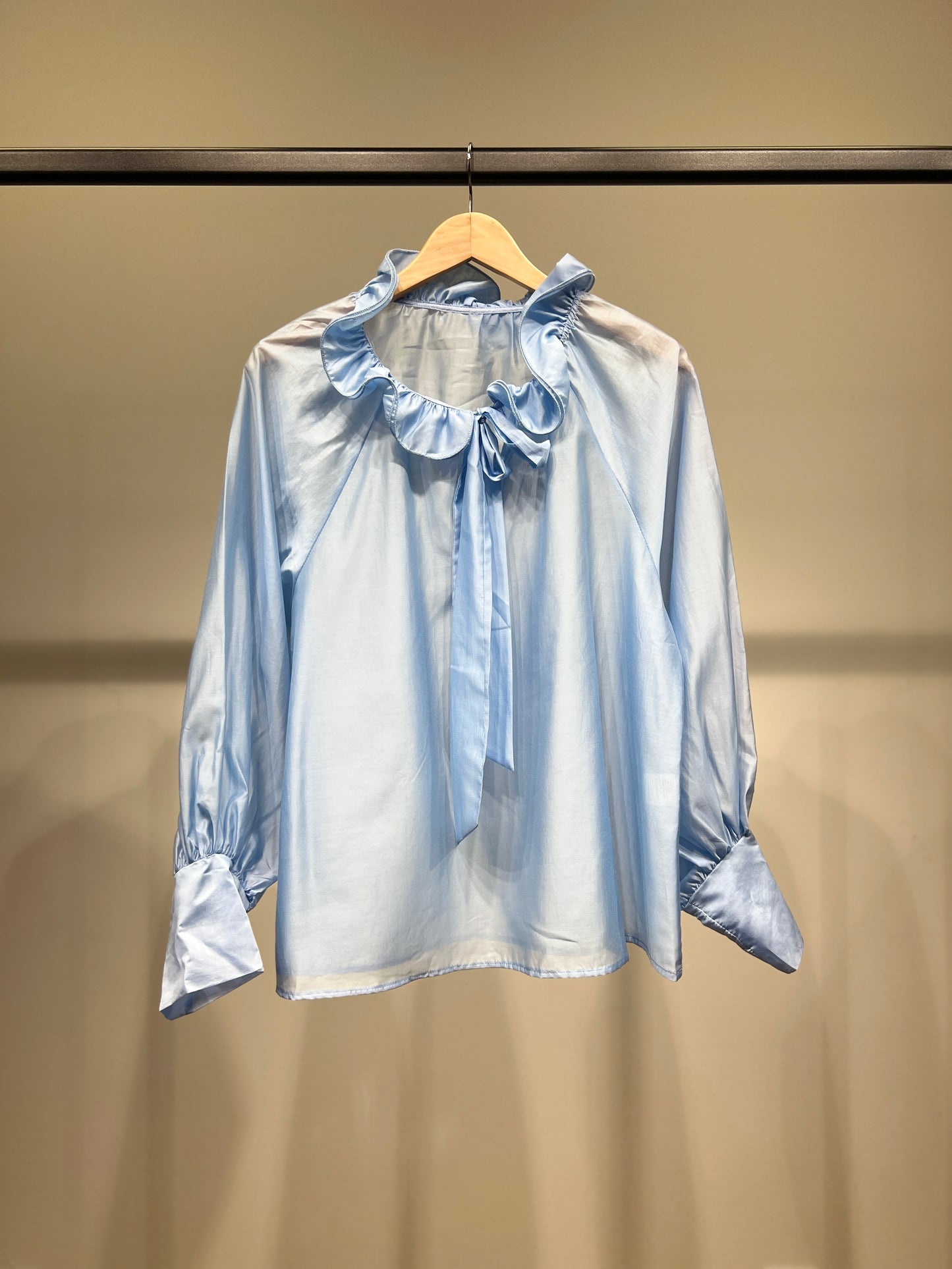Chemisier Col Lavallière à Volants Léger En Tencel Polyester