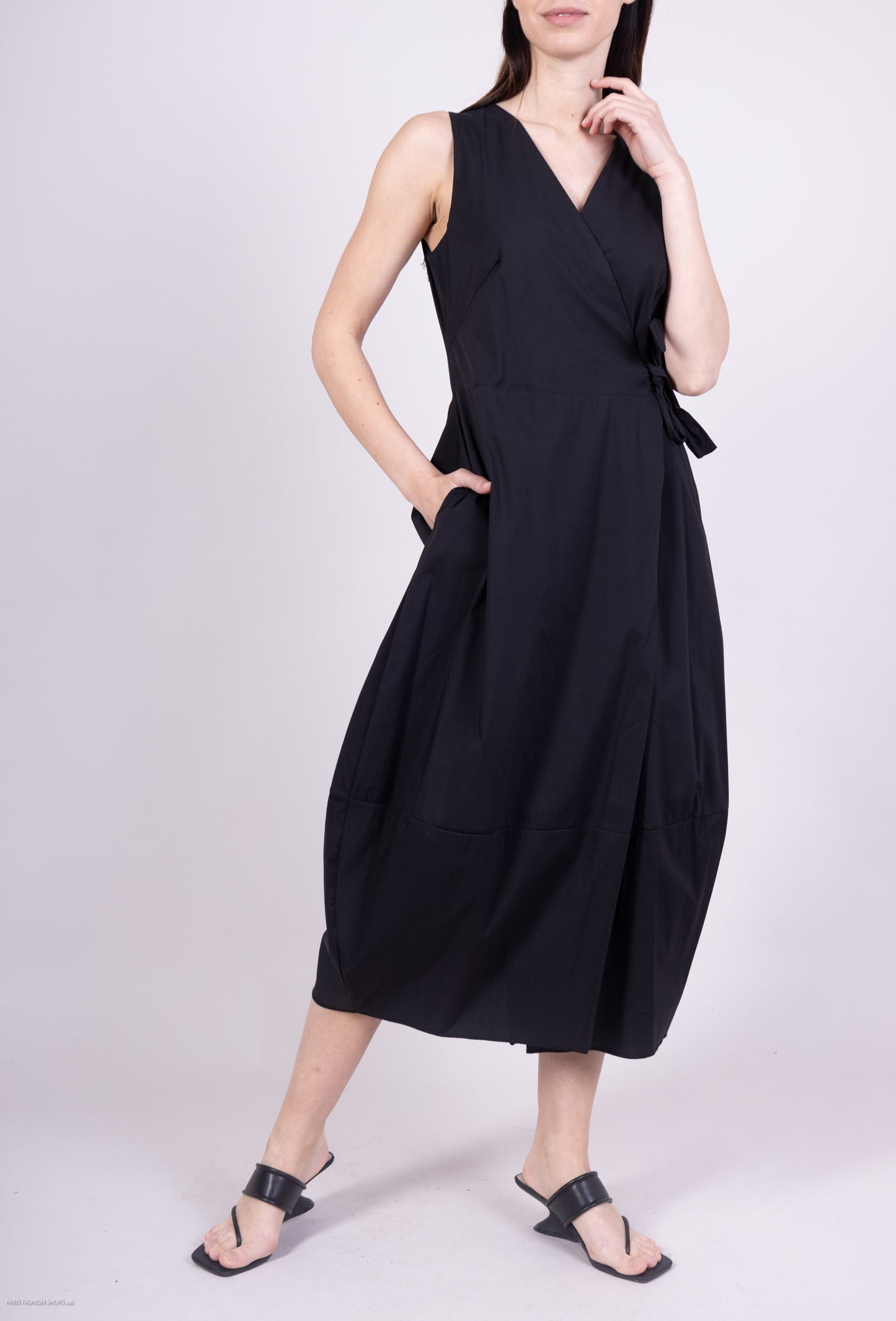 Robe Cache Cœur Poches Fonctionnelles Nœud Ajustable Taillé