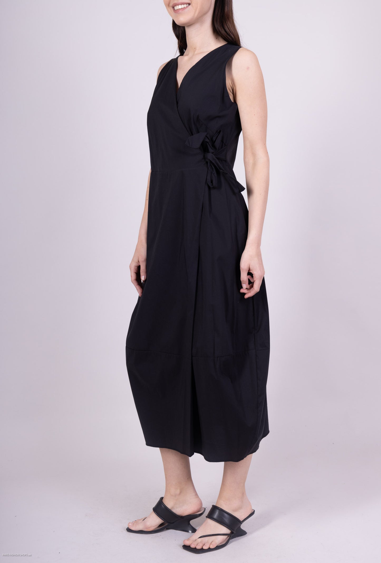 Robe Cache Cœur Poches Fonctionnelles Nœud Ajustable Taillé