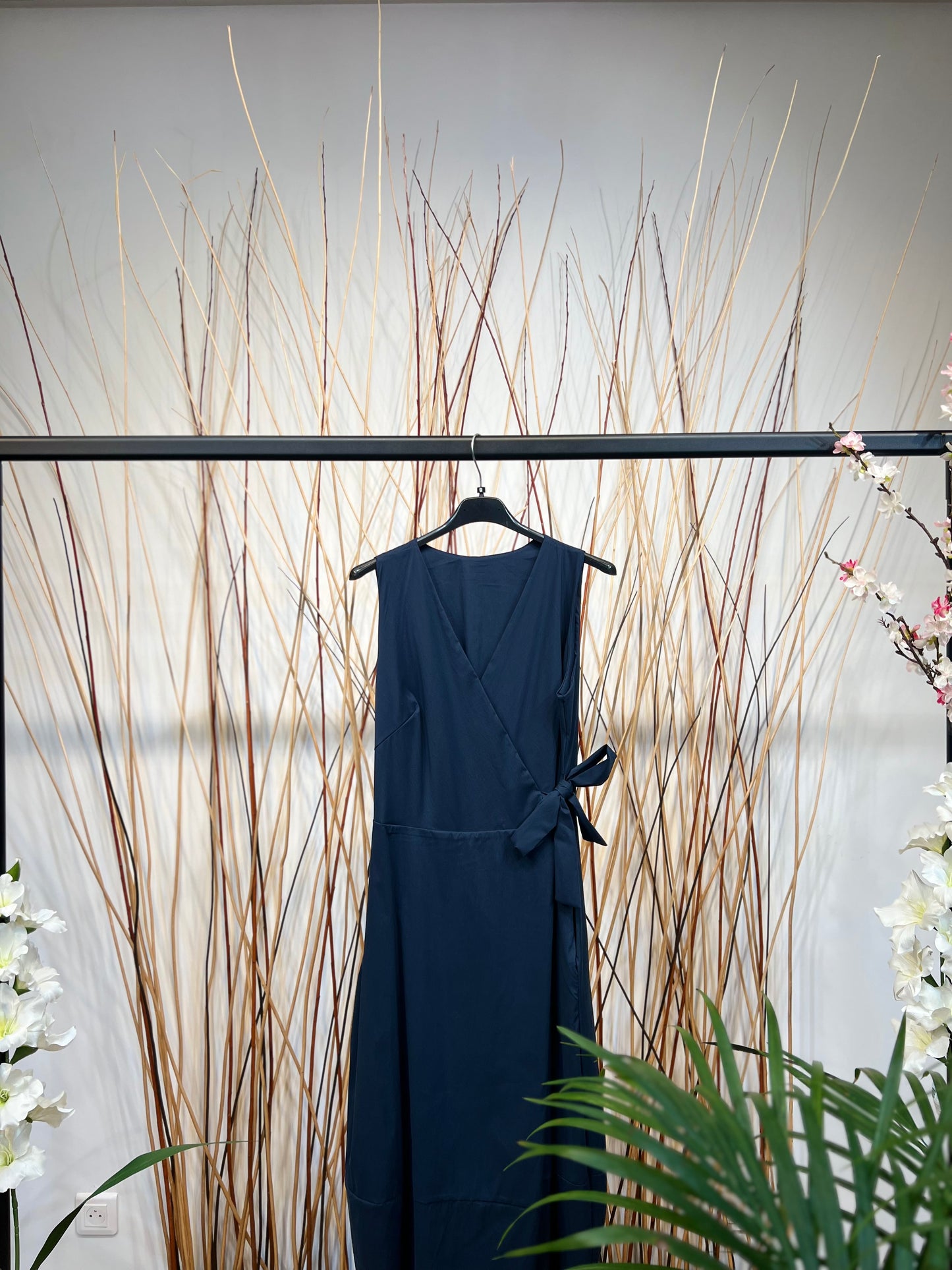 Robe Cache Cœur Poches Fonctionnelles Nœud Ajustable Taillé