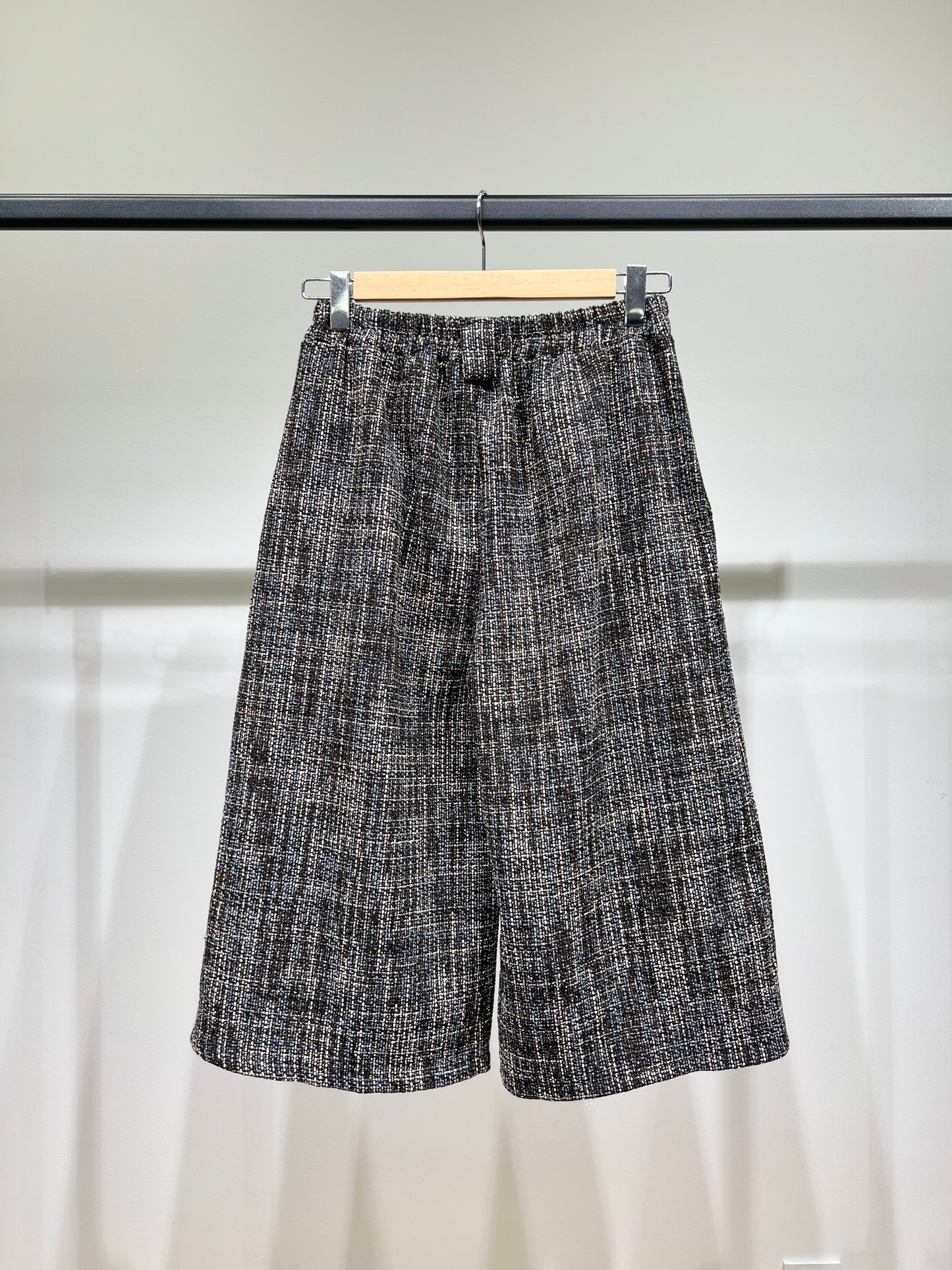 Pantalon Jupe-Culotte Toile Large Chiné Lurex à Passants