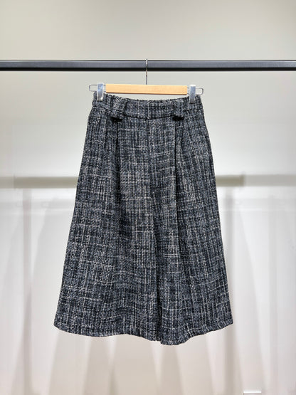 Pantalon Jupe-Culotte Toile Large Chiné Lurex à Passants