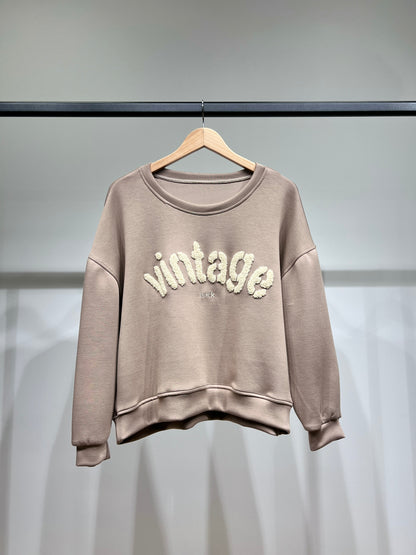 Sweater Large Stretch Confort Broderie Moumoute "Vintage"