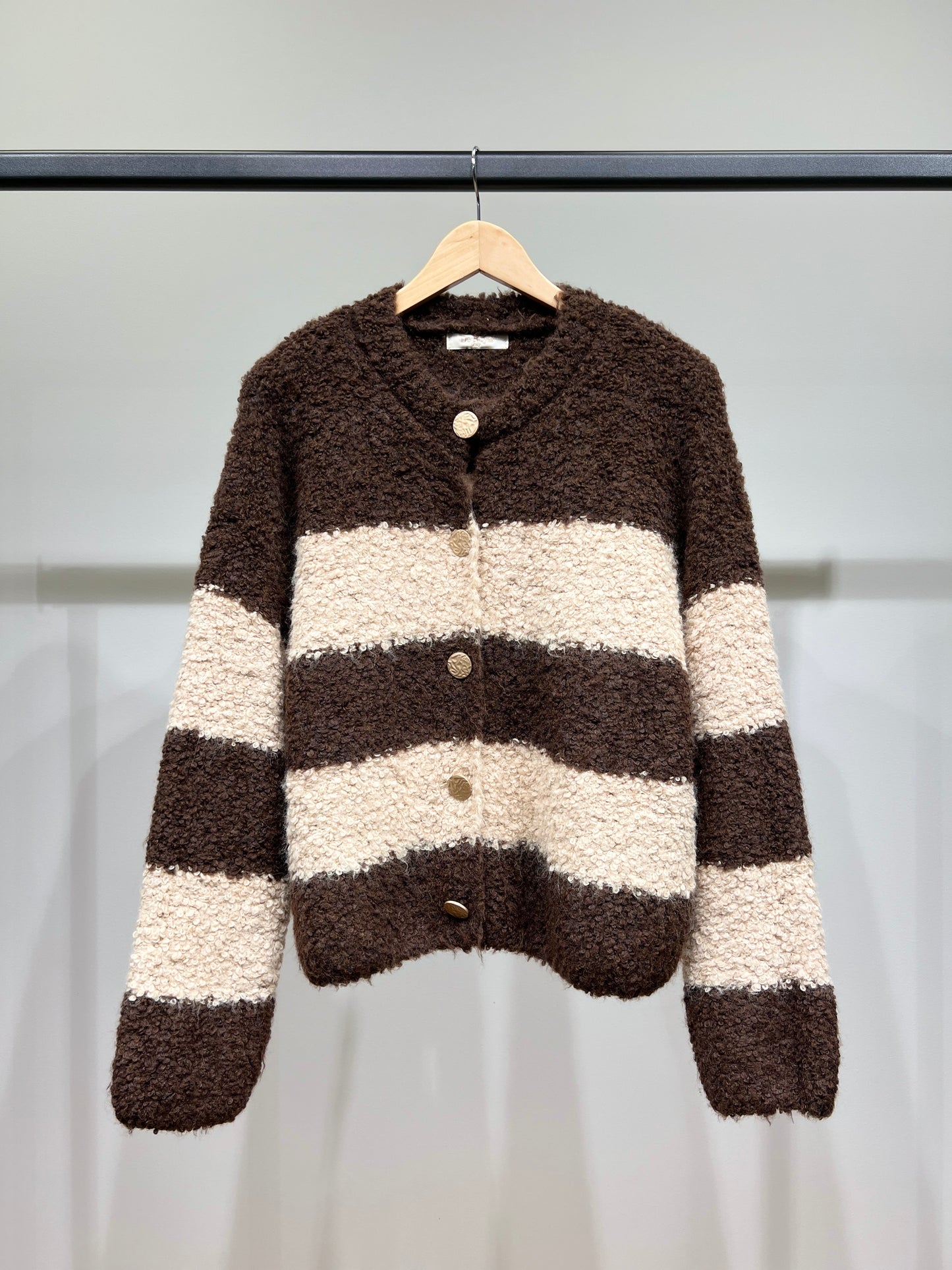 Cardigan Moumoute Large Rayé Bicolore