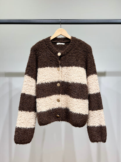 Cardigan Moumoute Large Rayé Bicolore