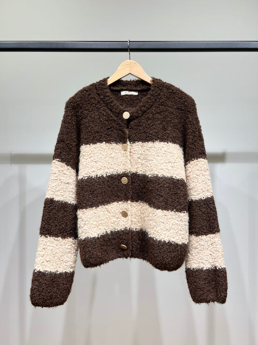 Cardigan Moumoute Large Rayé Bicolore