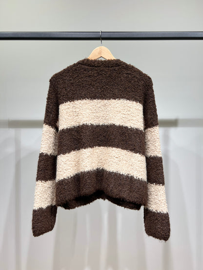 Cardigan Moumoute Large Rayé Bicolore