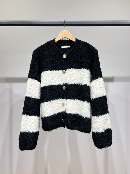 Cardigan Moumoute Large Rayé Bicolore