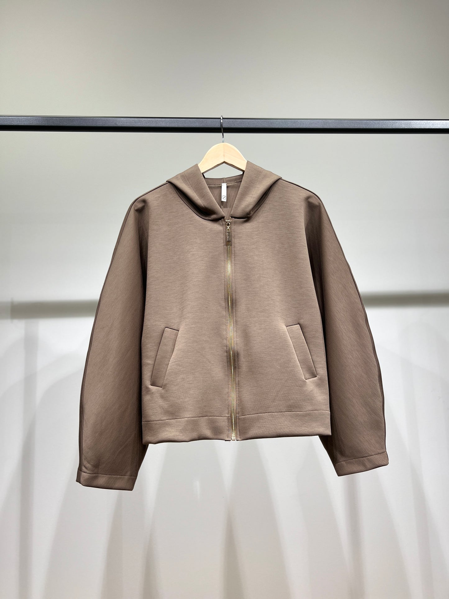 Sweat à Capuche Zippé Chiné Stretch Poches à Découdre