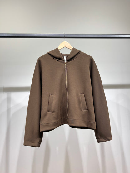 Sweat à Capuche Zippé Chiné Stretch Poches à Découdre