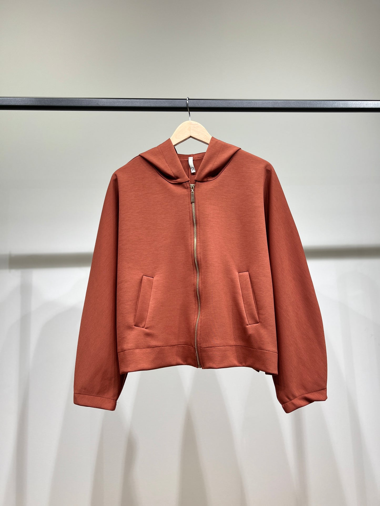 Sweat à Capuche Zippé Chiné Stretch Poches à Découdre