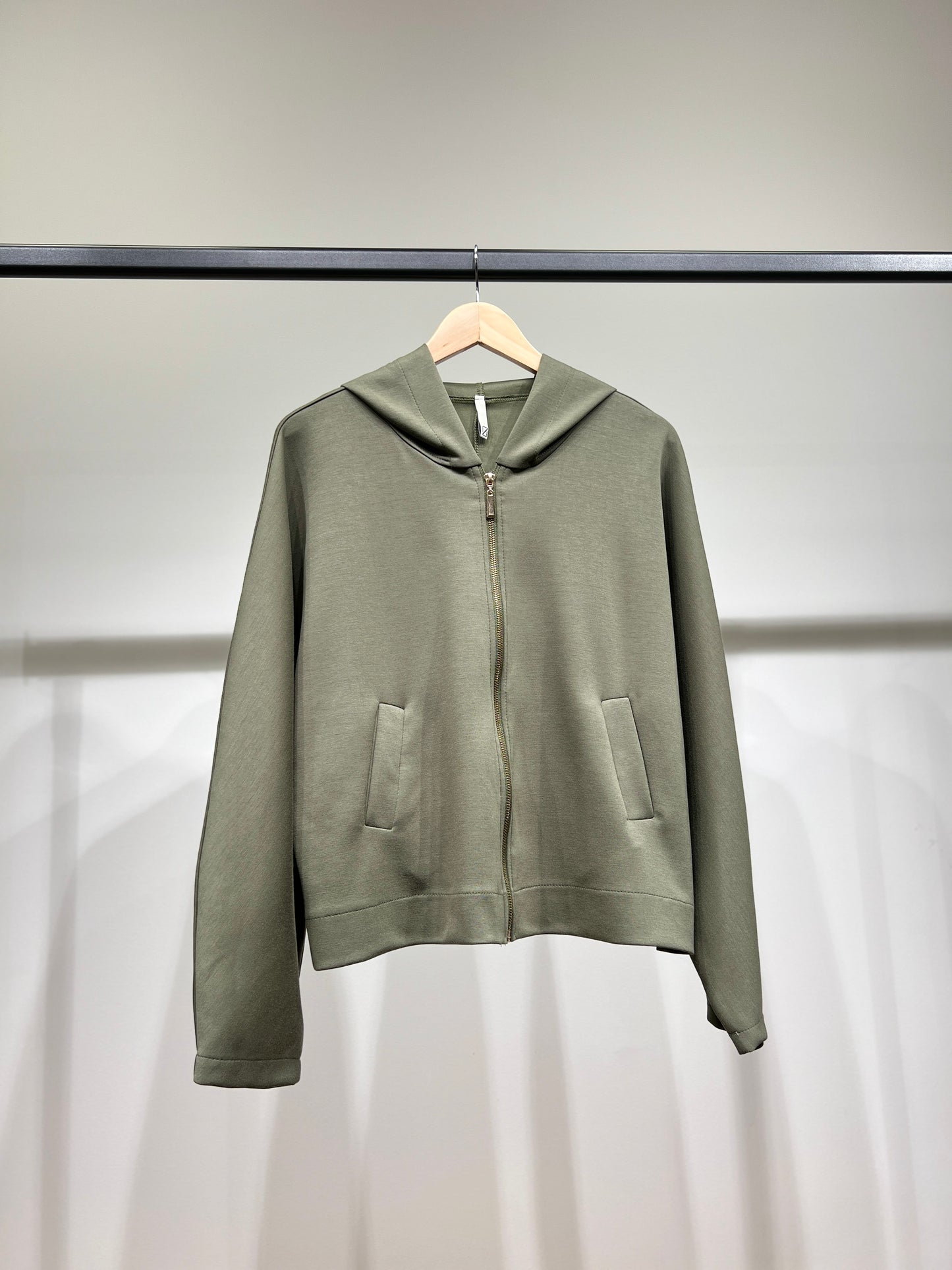Sweat à Capuche Zippé Chiné Stretch Poches à Découdre