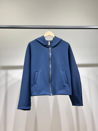 Sweat à Capuche Zippé Chiné Stretch Poches à Découdre