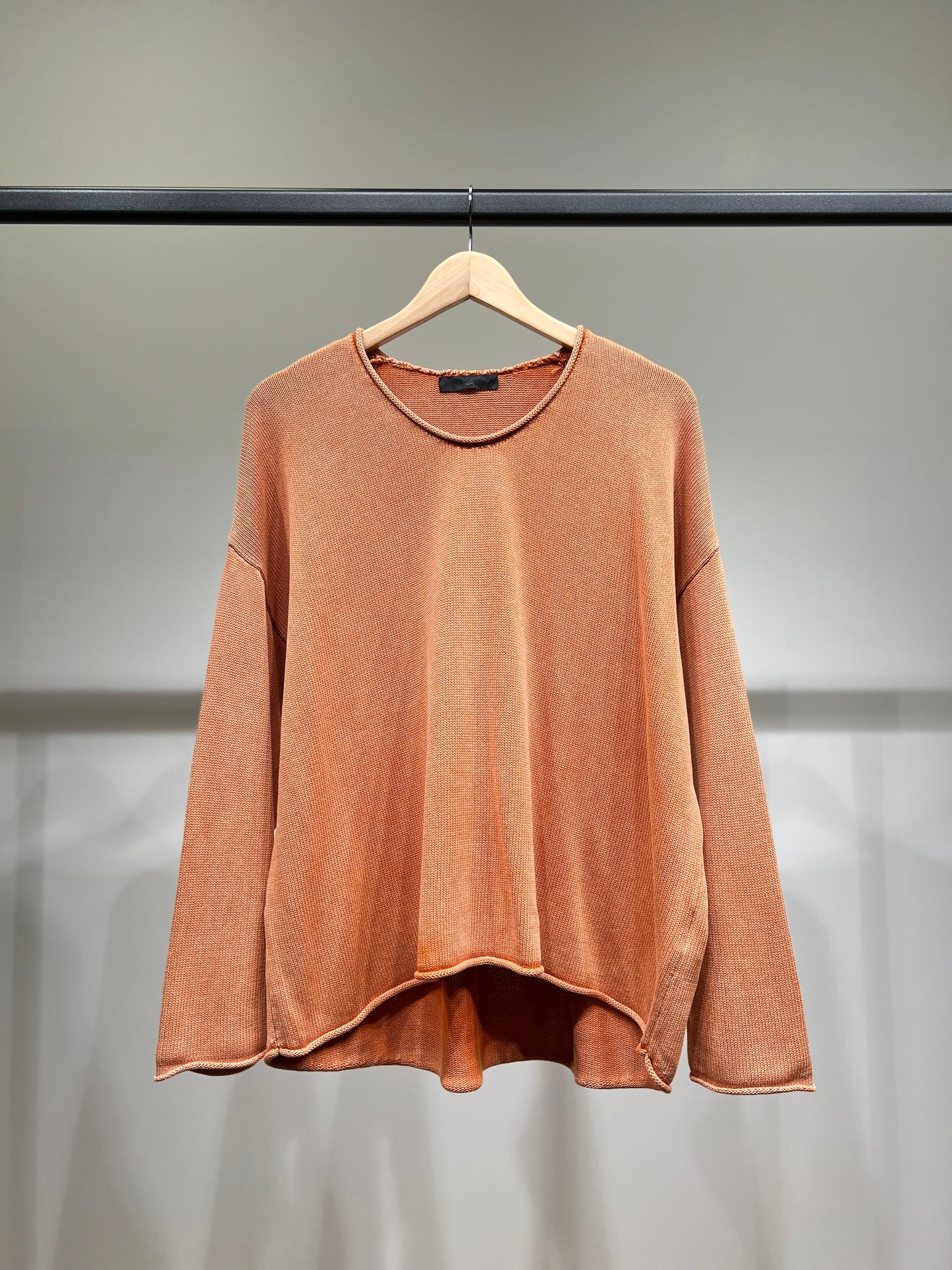 Pull Maille Large Col Rond Shoulder Drop Délavé 100% Coton