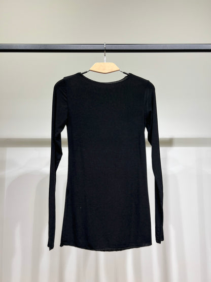 T-Shirt Léger Manche Longue Col Rond 15% Cachemire