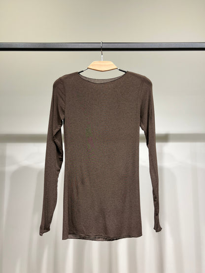 T-Shirt Léger Manche Longue Col Rond 15% Cachemire