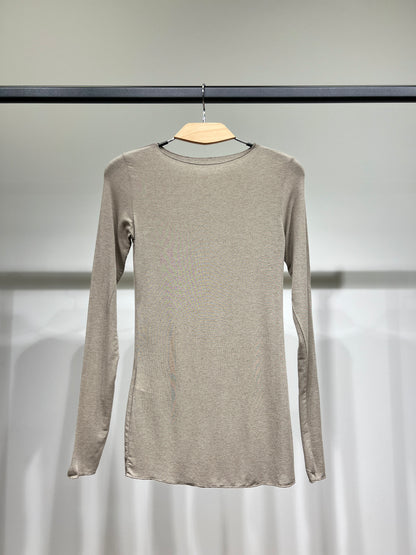 T-Shirt Léger Manche Longue Col Rond 15% Cachemire