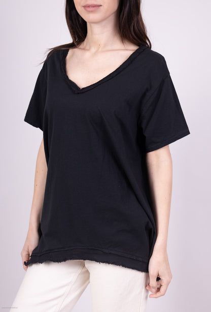 T-Shirt 100% Coton Cœur Brodé Coupe Large
