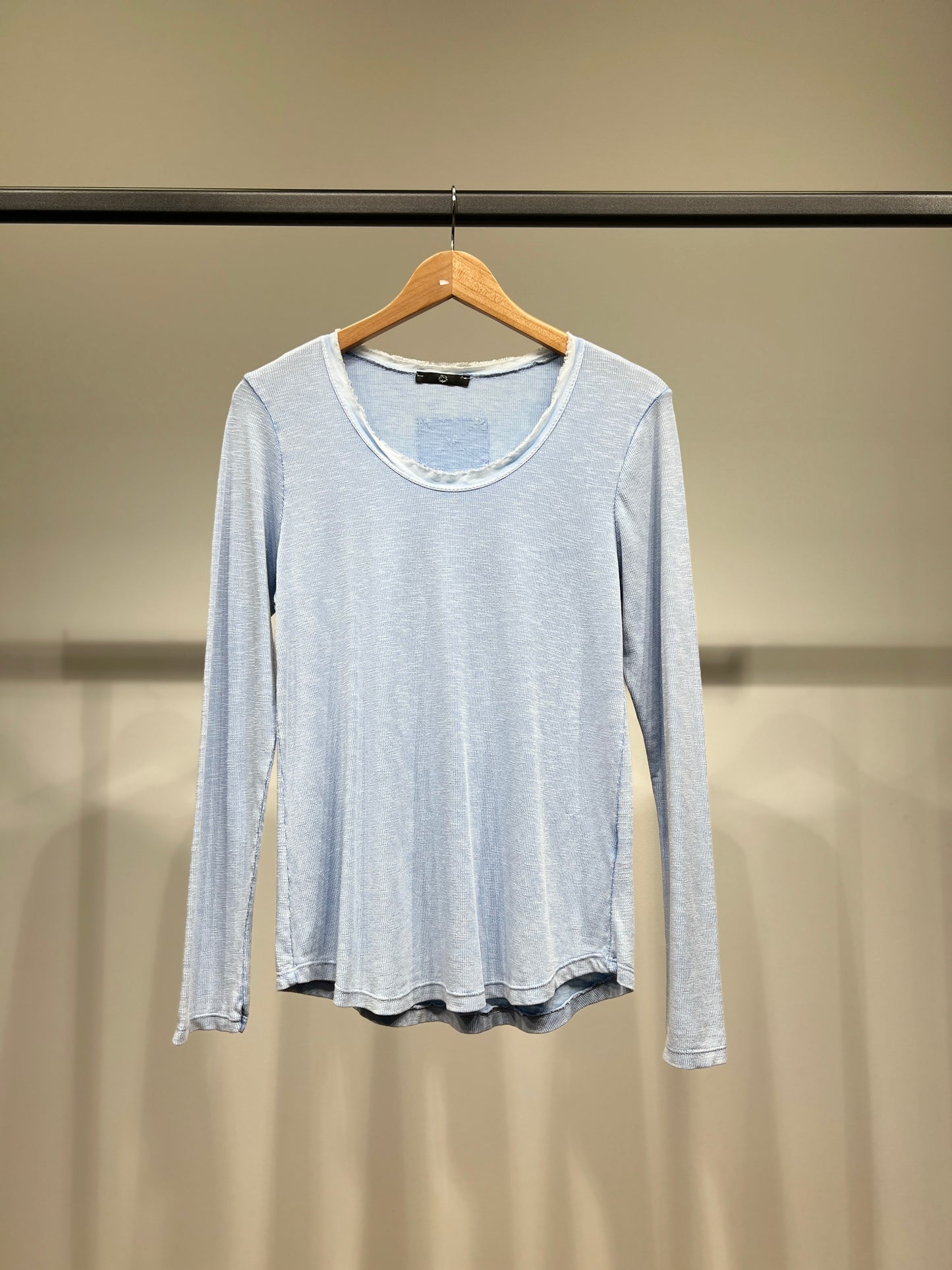 T-Shirt Simple Col Rond Chiné 100% Coton