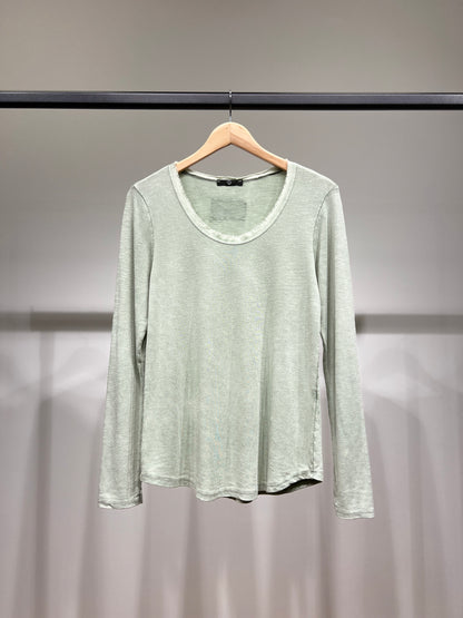 T-Shirt Simple Col Rond Chiné 100% Coton