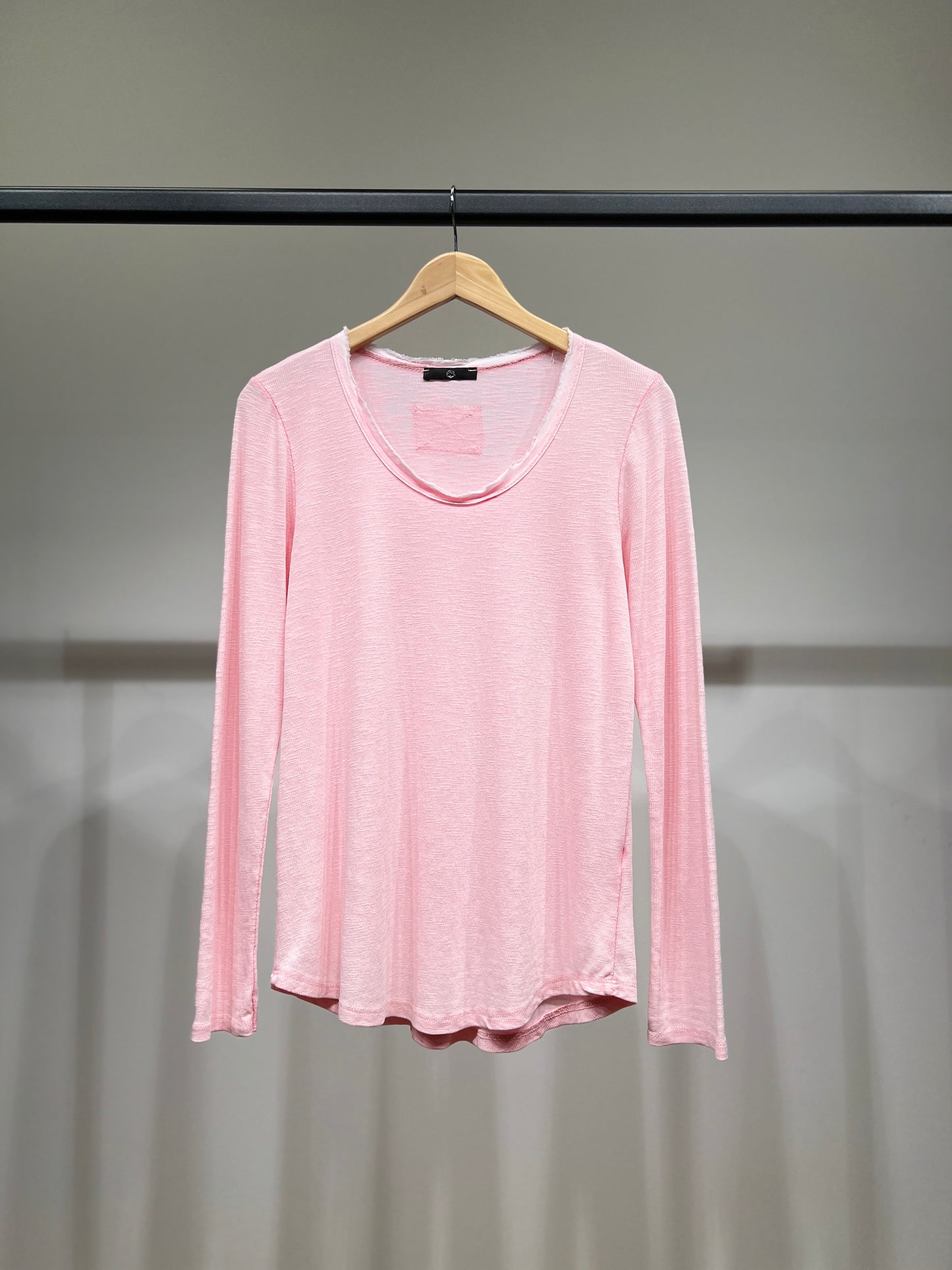 T-Shirt Simple Col Rond Chiné 100% Coton