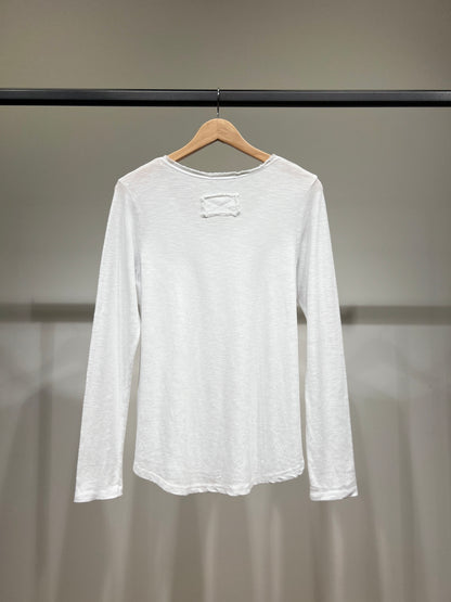 T-Shirt Simple Col Rond Chiné 100% Coton