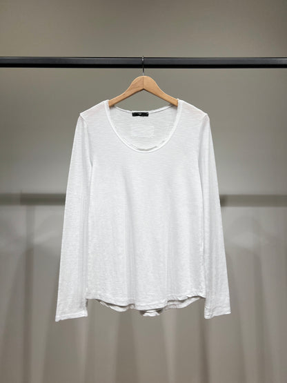 T-Shirt Simple Col Rond Chiné 100% Coton