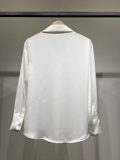 Chemise Simple Fluide Satiné Boutonnée