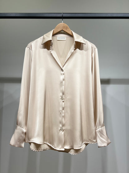 Chemise Simple Fluide Satiné Boutonnée