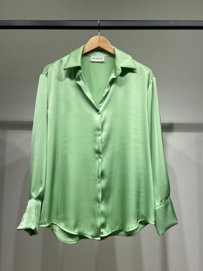 Chemise Simple Fluide Satiné Boutonnée