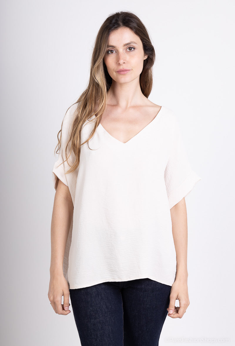 T-Shirt Col V Dos Ouvert Nœud Décoratif Léopard