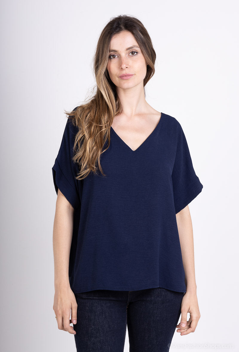 T-Shirt Col V Dos Ouvert Nœud Décoratif Léopard