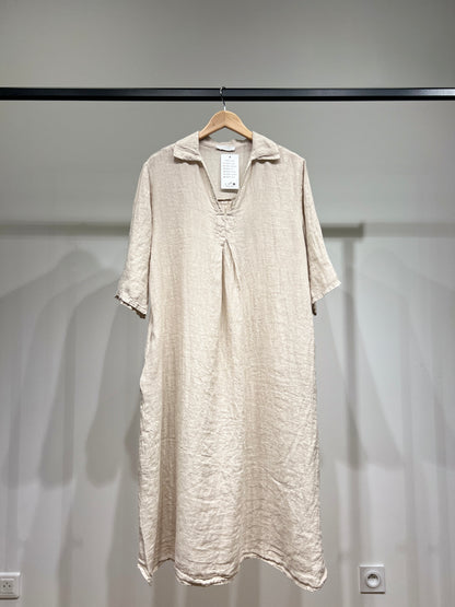 3/4 Sleeve V-Neck Tunic with Pockets 100% Linen