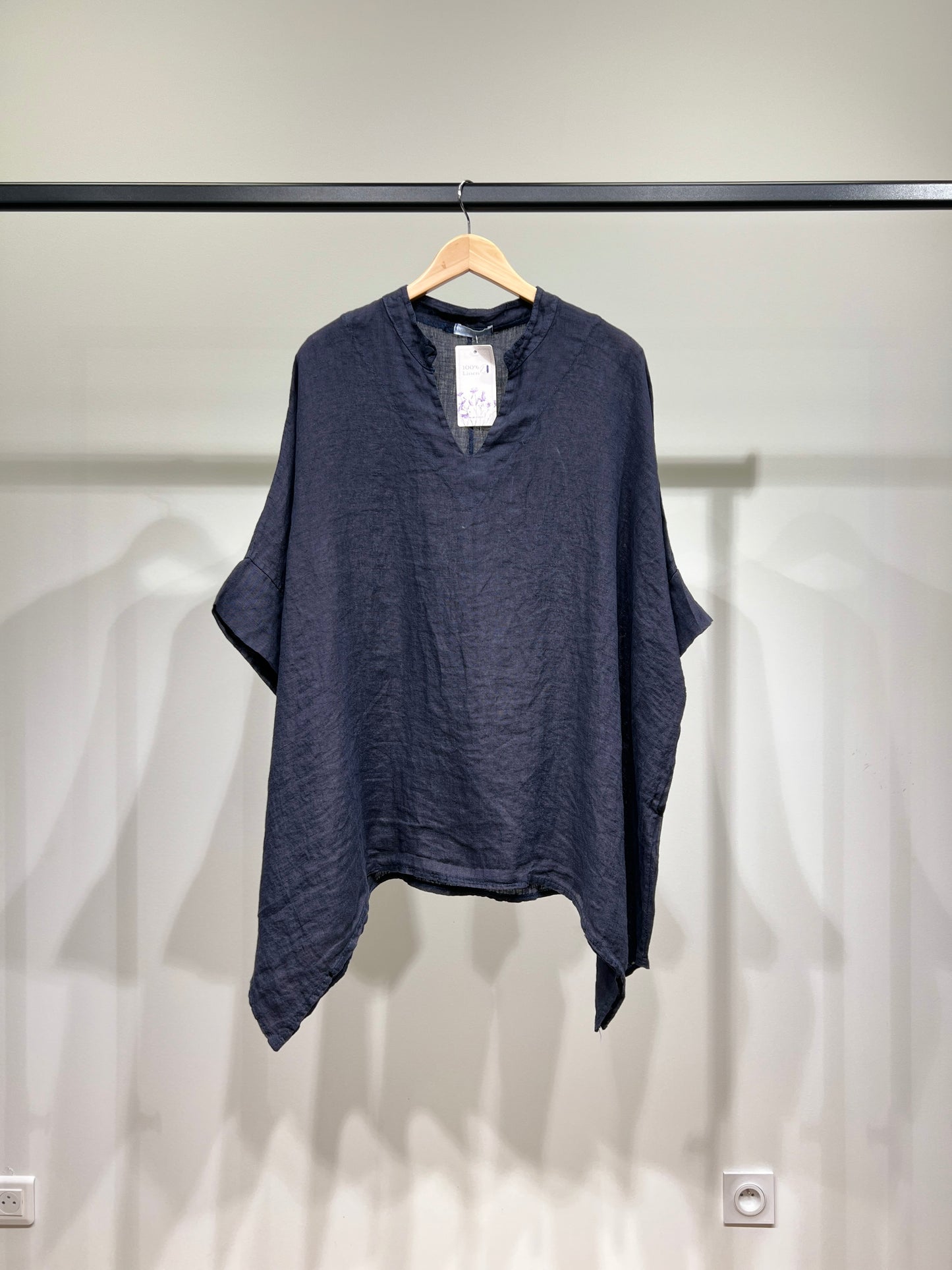 Tunique Large Manche 3/4 Col V 100% Lin