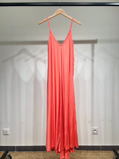 100% Viscose Maxi Dress with Thin Straps