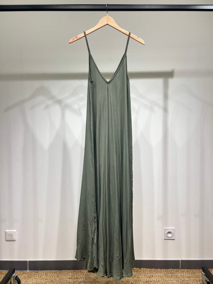 100% Viscose Maxi Dress with Thin Straps