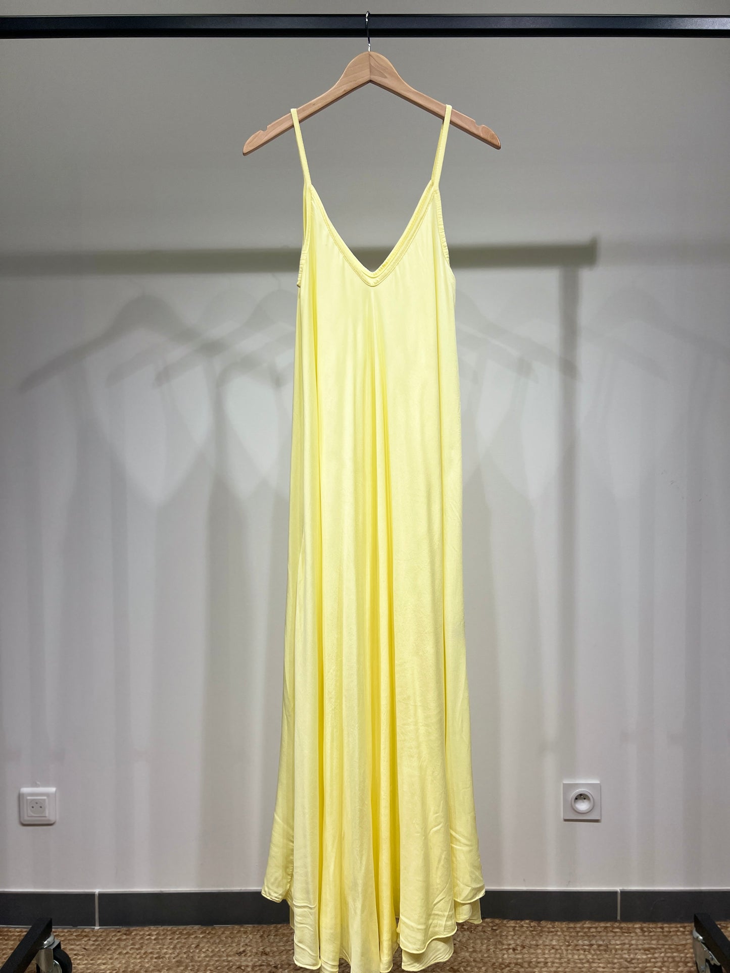 100% Viscose Maxi Dress with Thin Straps