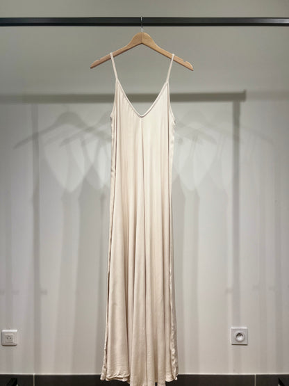 100% Viscose Maxi Dress with Thin Straps