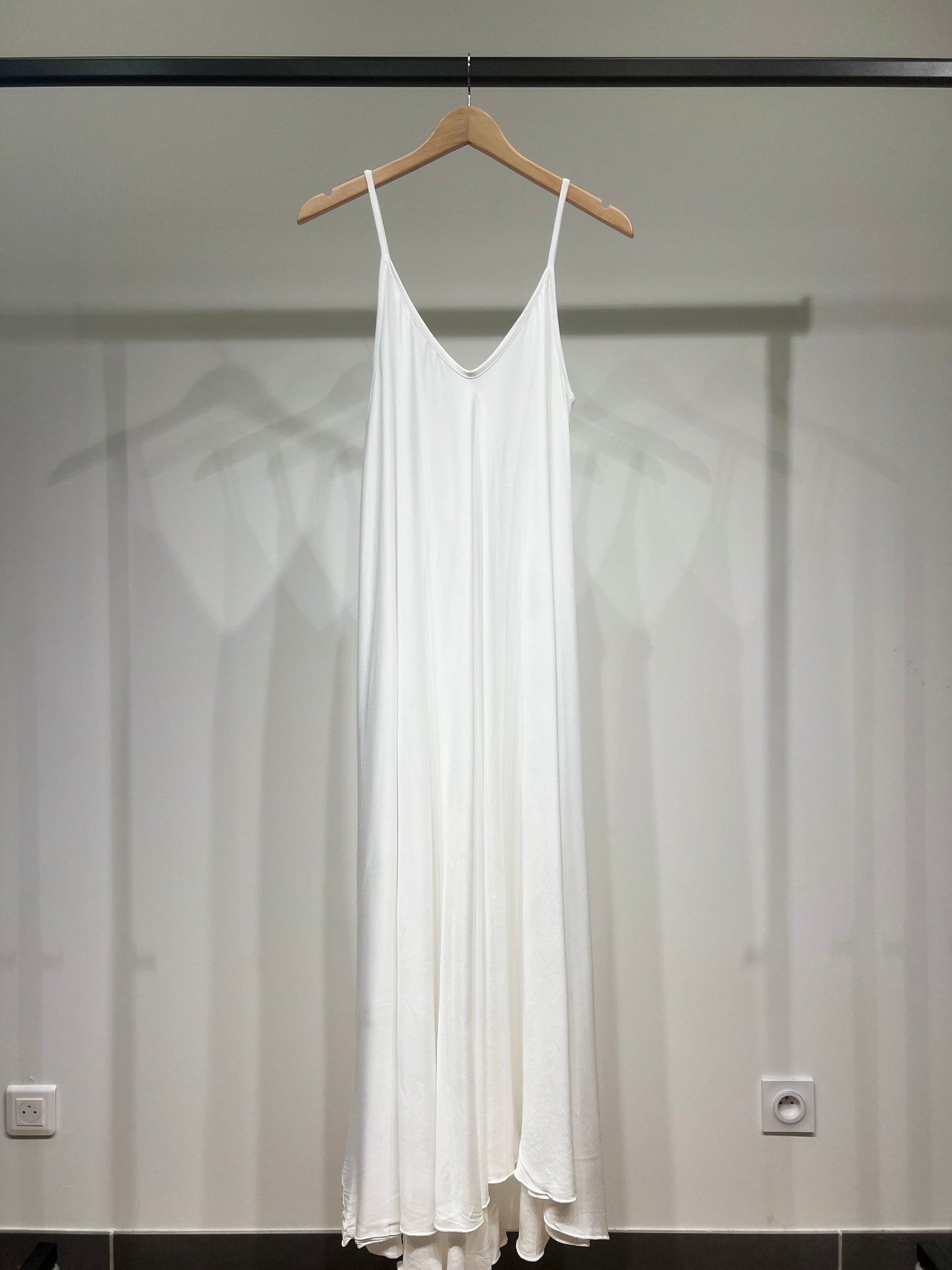 100% Viscose Maxi Dress with Thin Straps