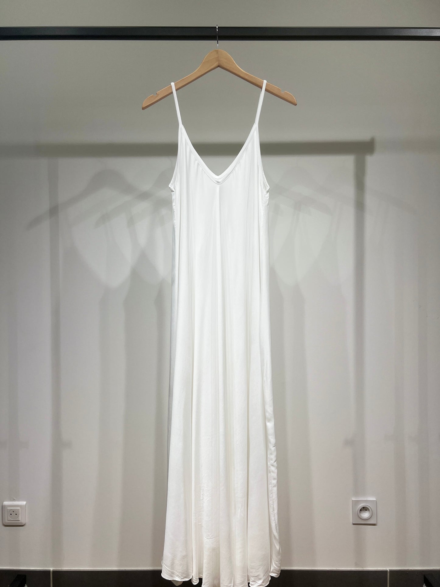 100% Viscose Maxi Dress with Thin Straps