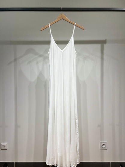 100% Viscose Maxi Dress with Thin Straps