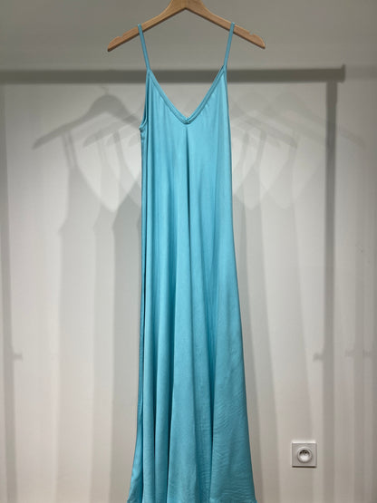 100% Viscose Maxi Dress with Thin Straps