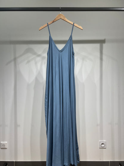 100% Viscose Maxi Dress with Thin Straps