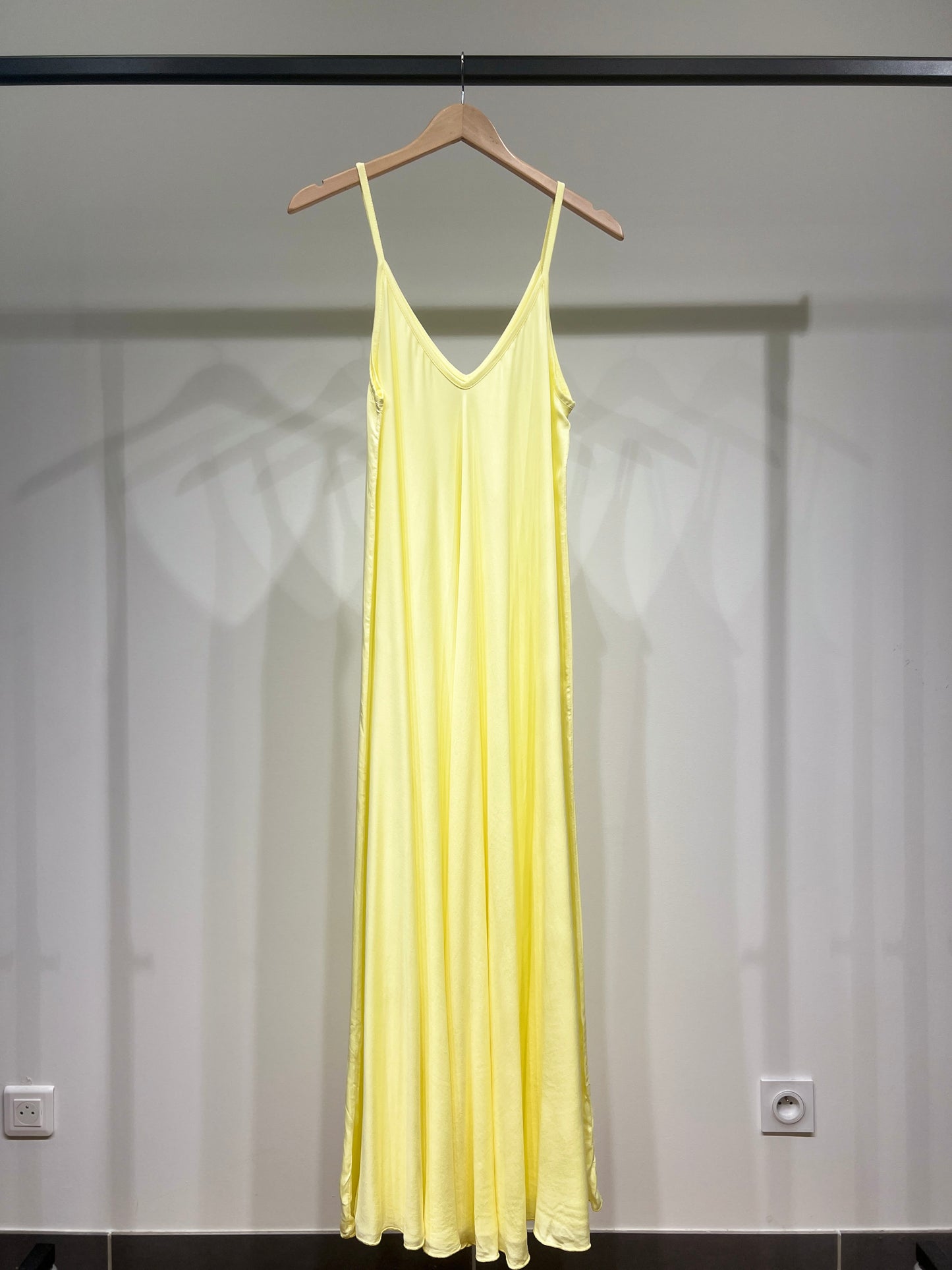 100% Viscose Maxi Dress with Thin Straps