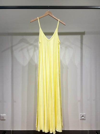 100% Viscose Maxi Dress with Thin Straps