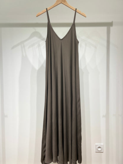 100% Viscose Maxi Dress with Thin Straps