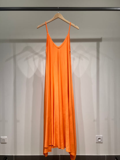 100% Viscose Maxi Dress with Thin Straps