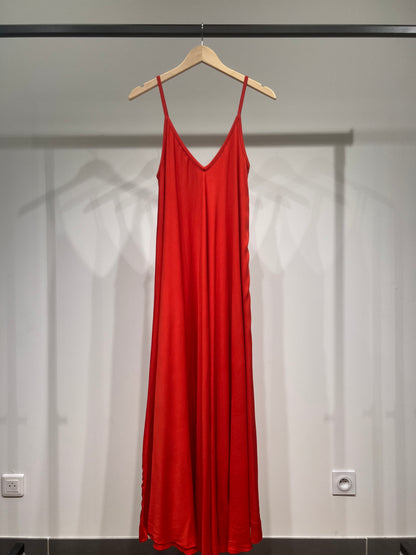 100% Viscose Maxi Dress with Thin Straps