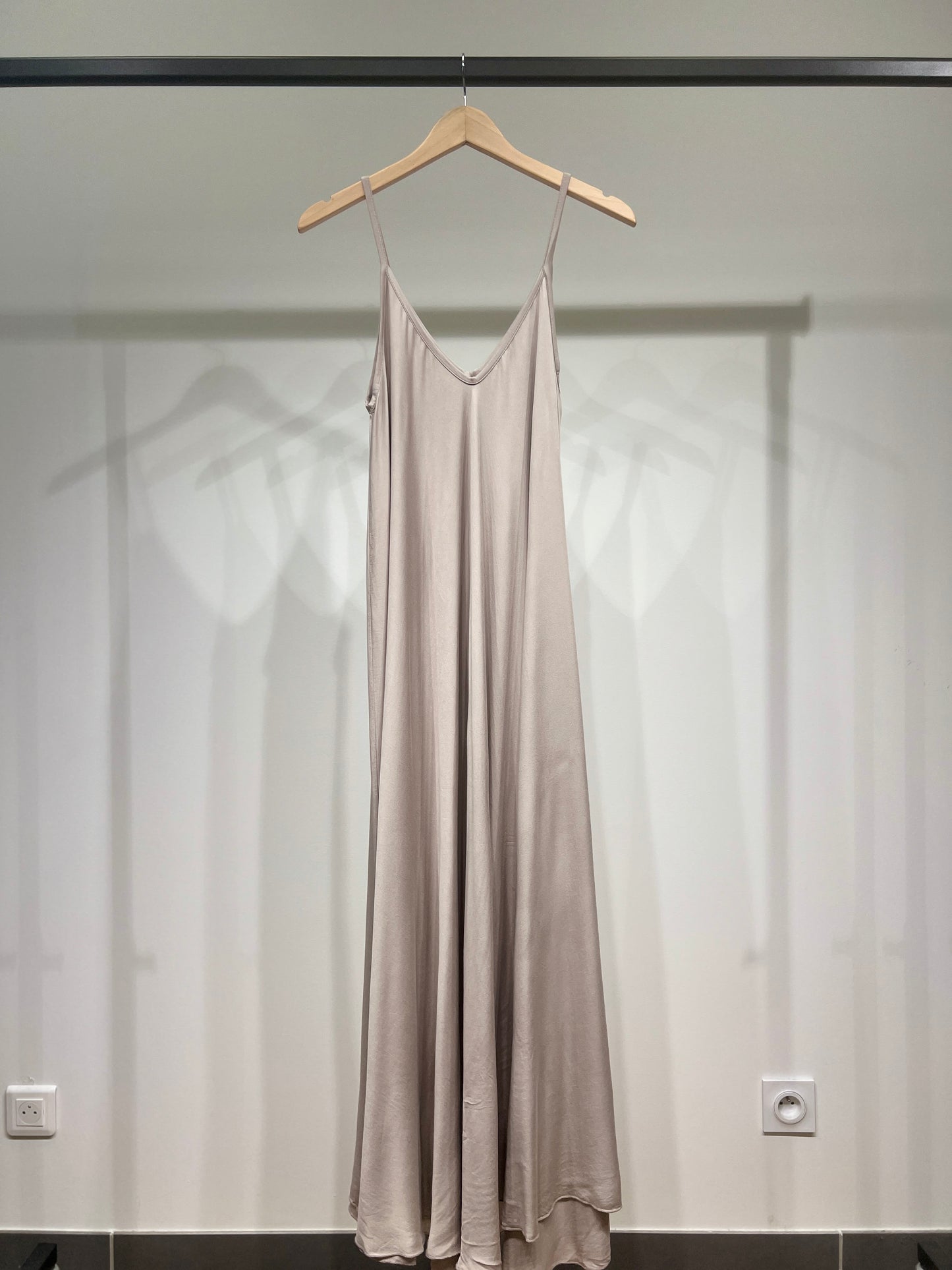 100% Viscose Maxi Dress with Thin Straps