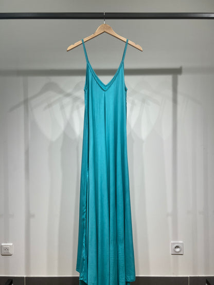 100% Viscose Maxi Dress with Thin Straps